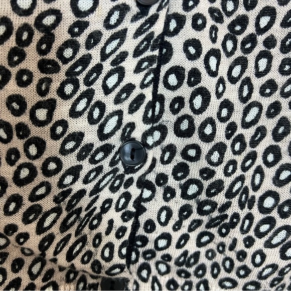 LOFT Animal Print Lightweight Ramie Blend Cardigan Sweater Size Small Career - Picture 4 of 9